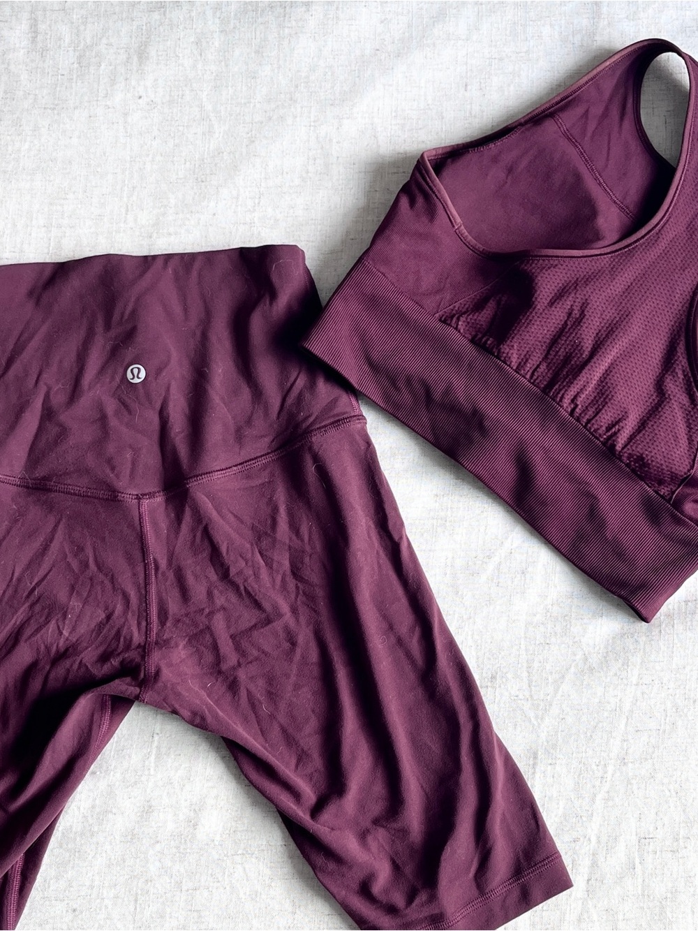 lululemon athletica burgundy High-Rise Align Shorts & Sports Bra Set
